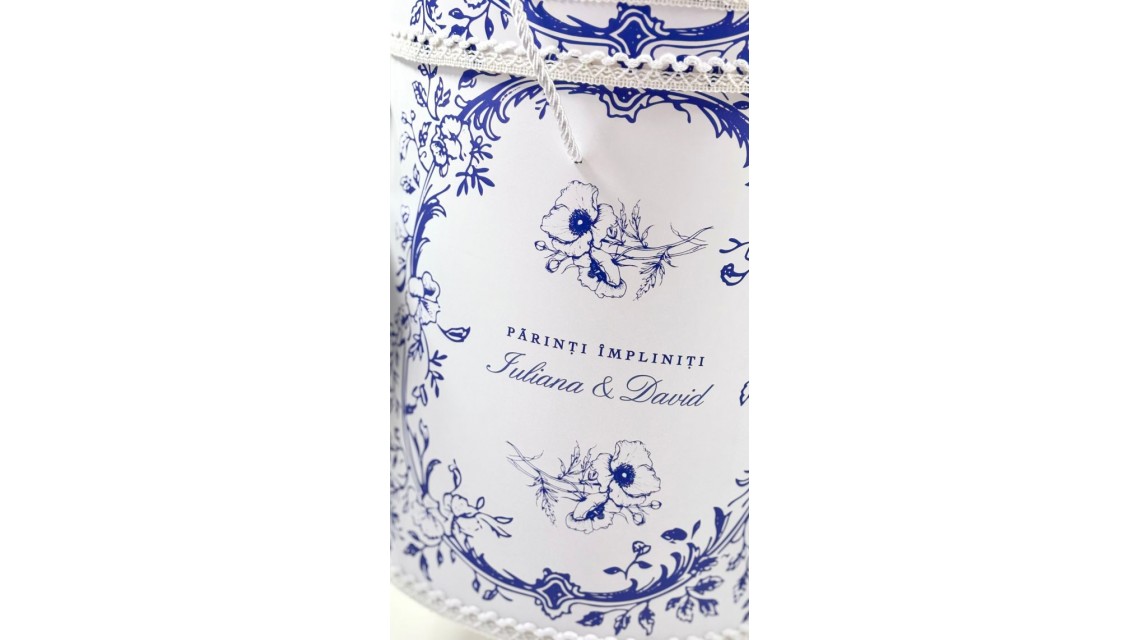 Trusou botez băiețel English Romantic Blue Personalizat cu broderie 7